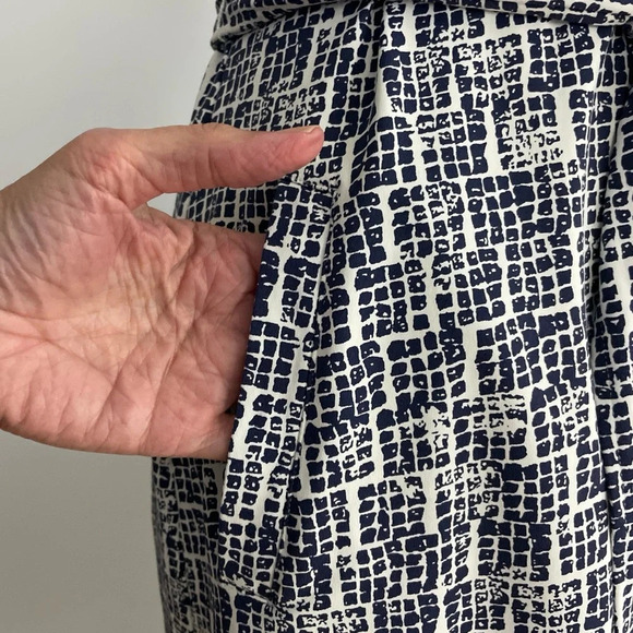 J. McLaughlin Dolly Catalina Cloth Midi Dress Small Blue White Print Sleeveless - Picture 8 of 13